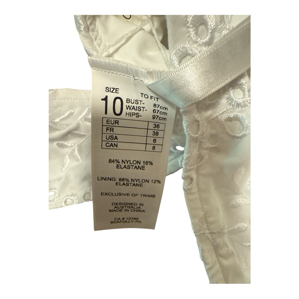 Seafolly CoastaBella Bandeau Malloy White Eyelet Bikini Set Size 6 U.S NWT Sexy - Picture 3 of 4